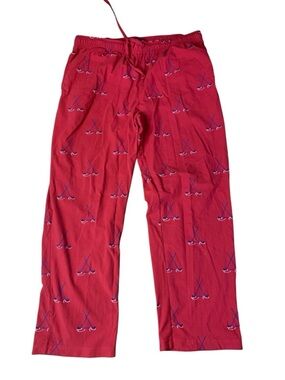 Nautica Red Hockey Stick Print Pajama Pants - Men's Size Large